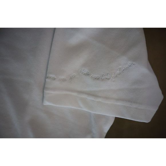 adidas HY5516 Men's Sz S White Logo Print Colorblock Short Sleeve Polo Shirt $55 - Picture 4 of 9